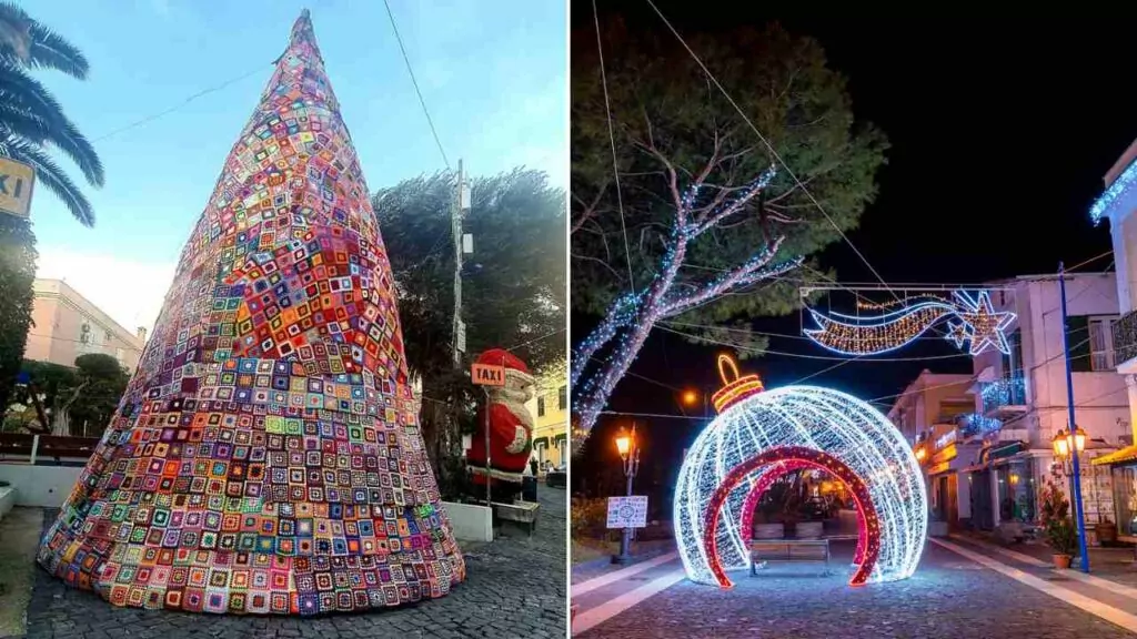 L'alberoi Natale napoletano con 4 mila pezzi di lana lavorati ad uncinetto