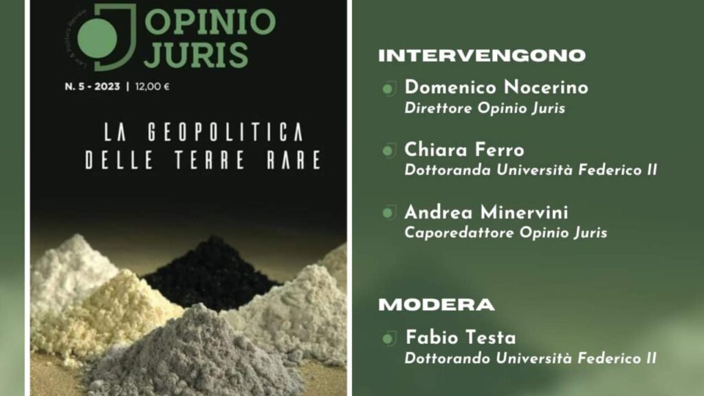 “La Geopolitica delle Terre rare” e riflessioni sull’attuale conflitto in Medio Oriente